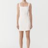 ST. AGNI Linen Square Neck Mini Dress - Ivory | Dresses