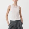 ST. AGNI Semi Sheer Double Layer Tank - White | Singlets