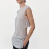 ST. AGNI Fine Pleat Knit Top - Silver | Tops