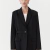 ST. AGNI Belt Detail Blazer - Black | Tailoring