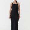 ST. AGNI Linen Bias Maxi Dress - Black | Dresses